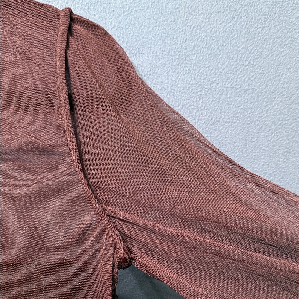 Long-Sleeve Purple See through Women's Top by Patrizia Pepe Italy Size 2 - Picture 13 of 16